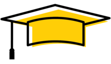 graduation cap icon gold